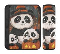 Copri-cintura di sicurezza per auto, 2 pezzi, morbido, di sicurezza per bambini, per adulti e bambini, taglia M, motivo Halloween con panda