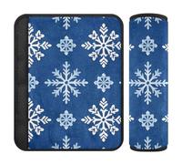 Copri-cintura di sicurezza per auto, 2 pezzi, morbido, di sicurezza per bambini, per donne, uomini, bambini, S, sfondo bianco con fiocco di neve blu