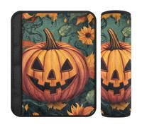 Copri-cintura di sicurezza per auto, 2 pezzi, morbido, per bambini, per adulti, bambini, zucche, autunno, girasole, Halloween