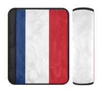 Copri cintura di sicurezza per auto, confezione da 2 pezzi, morbida copertura per tracolla di sicurezza per bambini, per adulti, ragazzi, bambini, bandiera della Francia