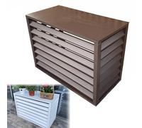 Copri Condizionatore da Esterno, Copri Condizionatore da Esterno Alluminio, Divisorio per Copertura Superiore del Condizionatore D'aria, per la Privacy Esterna, Riduzione del Rumore ( Color : Brown ,