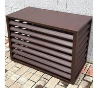 Copri condizionatore da esterno in alluminio,ridurre il rumore, copricondizionatore per esterno,Antifurto, abbellente dell'ambiente, adatto per uso esterno (Color : Brown flat roof, Size : 1.5P:100X