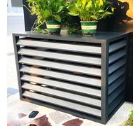 Copri condizionatore da esterno in alluminio,ridurre il rumore, copricondizionatore per esterno,Antifurto, abbellente dell'ambiente, adatto per uso esterno (Color : Gray flat roof, Size : 1.5P:100X5