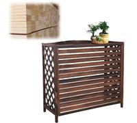 Copri Condizionatore Da Esterno Legno Copertura Per Pompa Di Calore Esterno Griglia Decorazione Per Balcone Recinzione Per Pattumiera Proteggere Dal Sole E Dalla Pioggia(Marrone,L105cm*W47cm*H80cm)