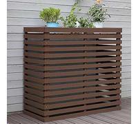 Copri Condizionatore da Esterno, Pannelli per Recinzione Esterna per la Privacy, Recinzione per Unità AC con Griglia a Persiana a 4 Pannelli, Cortile(Brown,120x60x105cm/47x24x41in)