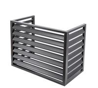 Copri Condizionatore Esterno,Copri Condizionatore Esterno Alluminio Rack per Condizionatore D'Aria Nascosto nel Cortil Griglie Protettive Robuste Antifurto,Marrone (Color : Gray-3 sides, Size : 1.5P