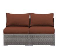 Copri Copriseduta per Divano da Esterno - 3/2/1 Posti Federa Elastica per Cuscino, Copricuscini per Mobili da Giardino, per Patio, Terrazza e Uso Interno/Esterno(caffè,S:50-70cm(2PCS))