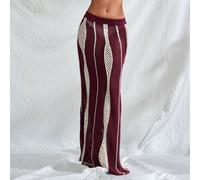 Copri costume da spiaggia per vacanza in maglia lavorata a trafori e a blocchi di colore Tall S,Tall M,Tall L,Tall XLBlocchi di colore,A strisceMaglieria