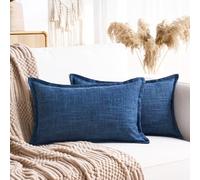 Copri Cuscini per Divano Copricuscini Federe Cuscini Divano Stile Bohémien Copricuscino Cuscino Rettangolari Copricuscino Letto Stile Villa Rustico per Cucina Camera da letto Fattoria 30x50 cm Blu