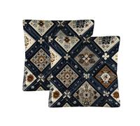 Copri Cuscino Elegant Scandinavian Folk Art Federe De Cuscini Set 2 Cerniera Invisibile Resistenti Fodera per Cuscino per Balcone Salotto Casa 45X45Cm