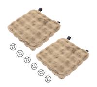 Copri-cuscino per sedile auto in cotone a quadri colore cammello 2 pezzi