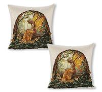 Copri Cuscino Stained Glass Fairy Flowers in The Trees Federe De Cuscini Set 2 Decorative Resistenti Fodera per Cuscino per Letti Interni Casa 45X45Cm