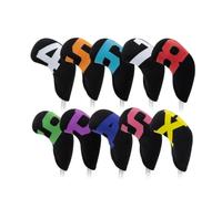 Copri da Golf Copertura Iron Protezione Custodia in Neoprene Elastico Profilo Curvo Sicuro Silenzioso Adatto a Carrello E Custodia, Nero, Set Completo