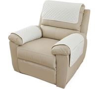 Copri Divano, Copri Braccioli e Poggiatesta Poltrona Reclinabile, Copridivano Divano per Animali Domestici con Protezione Antiscivolo e Trapuntatura per Mobili(Ivory,3Seater(5Pcs))