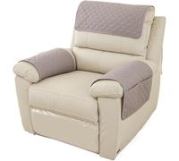 Copri Divano, Copri Braccioli e Poggiatesta Poltrona Reclinabile, Copridivano Divano per Animali Domestici con Protezione Antiscivolo e Trapuntatura per Mobili(Light Gray,3Seater(5Pcs))