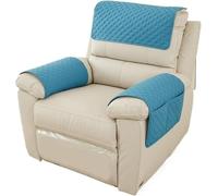 Copri Divano, Copri Braccioli e Poggiatesta Poltrona Reclinabile, Copridivano Divano per Animali Domestici con Protezione Antiscivolo e Trapuntatura per Mobili(Sky Blue,3Seater(5Pcs))