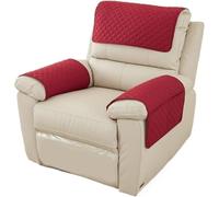 Copri Divano, Copri Braccioli e Poggiatesta Poltrona Reclinabile, Copridivano Divano per Animali Domestici con Protezione Antiscivolo e Trapuntatura per Mobili(Wine Red,3Seater(5Pcs))