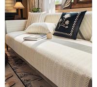 Copri Divano Herringbone Chenille Fabric Furniture Protector Sofa Cover Copridivano 1 2 3 4 posti AntiGraffio Gatto Copridivano angolare Forma di L(Grey,110x210cm)