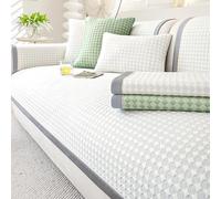 Copri Divano per Seduta, Foulard Copridivano Antiscivolo per Divano, Sofa Slipcover for Loveseat/3 Cushion Couch/L Shape/Chaise Longue/Sectional Sofa(White,110x110cm)