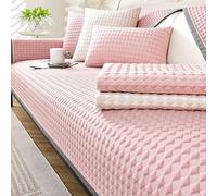 Copri Divano per Seduta, Foulard Copridivano Antiscivolo per Divano, Sofa Slipcover for Loveseat/3 Cushion Couch/L Shape/Chaise Longue/Sectional Sofa(Pink,90x120cm)