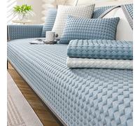 Copri Divano per Seduta, Foulard Copridivano Antiscivolo per Divano, Sofa Slipcover for Loveseat/3 Cushion Couch/L Shape/Chaise Longue/Sectional Sofa(Blue,90x180cm)