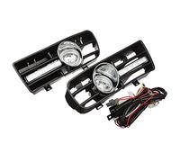 Copri Faro Anteriore Auto 2 Pezzi Paraurti Anteriore Auto Fari Griglia Sportiva Luci Di Marcia A Rene Con LED DRL Fendinebbia Per VW Per Golf MK4 1997-2006 Fari Anteriori Auto(White light)