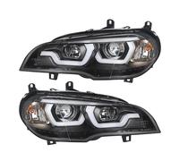 Copri Faro Anteriore Auto Fari Modificati Per BMW X5 E70 2007-2011 Fari Anteriori A LED Per Auto Aggiornati Con DRL H7 Accessori Per Auto X5 E70