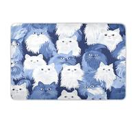 Copri-fasciatoio extra large riutilizzabile, con divertenti gatti, colore bianco e blu, morbido, assorbente, per lettino per bambini, 86,4 x 132,1 cm