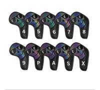 Copri Ferro da Golf Copri Testa Copertura Mazze Guaina Protezione in PU Anti Graffio Tag con 4 5 6 7 8 9 Fantasia Pirata per Organizzare le Mazze, color to 3, style to 3