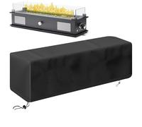 Copri Focolare, Copertura Resistente Rettangolare, Impermeabile Antistrappo con Cordino per Esterno Giardino Patio Copri Barile da Giardino e Areazione