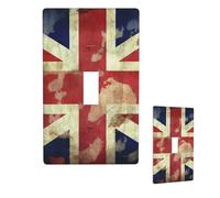Copri interruttore singolo a levetta vintage Union Jack bandiera britannica piastra da parete interruttore a levetta singola piastra decorativa 1 gang copri interruttore da parete, dimensioni standard