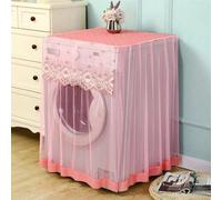 Copri lavatrice con bordo in pizzo, design con apertura laterale, adatto per lavatrici automatiche da 8-10 kg, accessorio copri-elettrodomestico per la conservazione rosa,Viola,verde,Bianco,beige,Cham