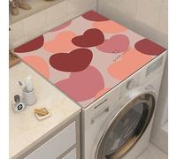 Copri Lavatrice Cuore Rosso Rosa Copri Lavatrice Per Interno Per Top - Antiscivolo Tappetino Lavatrice - Tappeto Assorbente In Diatomee Per Asciugatrici, Cucine, Bagni50*60Cm