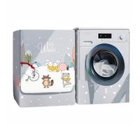 Copri lavatrice e asciugatrice a caricamento verticale con cerniera Frontale Coperchio per lavatrice Antipolvere anti-sole e anti-invecchiamento (E,L(51-57cm))