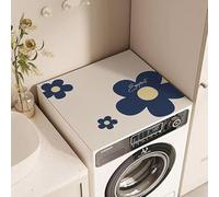 Copri Lavatrice Fiori Blu Navy Copri Lavatrice Per Interno Per Top - Antiscivolo Tappetino Lavatrice - Tappeto Assorbente In Diatomee Per Armadio Comodino, Cucine, Bagni40*60Cm