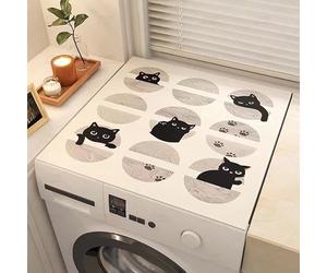 Copri Lavatrice Gatto Nero Copri Lavatrice Per Interno Per Top - Antiscivolo Tappetino Lavatrice - Tappeto Assorbente In Diatomee Per Armadio Comodino, Cucine, Bagni40*60Cm