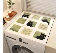 Copri Lavatrice Gatto Verde Copri Lavatrice Per Interno Per Top - Antiscivolo Tappetino Lavatrice - Tappeto Assorbente In Diatomee Per Armadio Comodino, Cucine, Bagni50*50Cm
