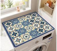 Copri Lavatrice Mandala Blu Copri Lavatrice Per Interno Per Top - Antiscivolo Tappetino Lavatrice - Tappeto Assorbente In Diatomee Per Armadio Comodino, Cucine, Bagni50*50Cm
