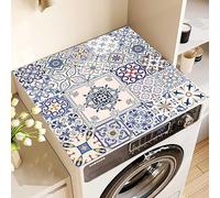 Copri Lavatrice Mandala Blu Copri Lavatrice Per Interno Per Top - Antiscivolo Tappetino Lavatrice - Tappeto Assorbente In Diatomee Per Armadio Comodino, Cucine, Bagni50*50Cm