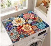 Copri Lavatrice Peonia Colorata Copri Lavatrice Per Interno Per Top - Antiscivolo Tappetino Lavatrice - Tappeto Assorbente In Diatomee Per Armadio Comodino, Cucine, Bagni50*50Cm