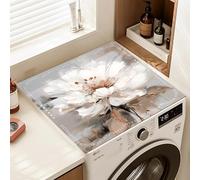 Copri Lavatrice Pittura A Olio Di Fiori Copri Lavatrice Per Interno Per Top - Antiscivolo Tappetino Lavatrice - Tappeto Assorbente In Diatomee Per Armadio Comodino, Cucine, Bagni50*50Cm