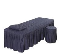 Copri Lettino Da Massaggio 1 pz Lenzuolo Solo Solido Salone di Bellezza Tavolo da Massaggio Letto Materasso Pelle-Friendly SPA Copertura Completa Con Foro 5 Misure(Navy Blue,190x80 bedskirt only)