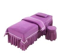 Copri Lettino Da Massaggio 4 pezzi/set set di biancheria da letto for salone bellezza, delicato sulla pelle, for massaggi e spa, copriletto + coprisgabello + federa + copripiumino(PURPLE,180x70cm)