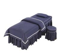 Copri Lettino Da Massaggio 4 pezzi/set set di biancheria da letto for salone bellezza, delicato sulla pelle, for massaggi e spa, copriletto + coprisgabello + federa + copripiumino(ROYAL BLUE,185x70cm)