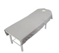 Copri Lettino Da Massaggio Copriletto for salone di bellezza in poliestere tinta unita, comodo copriletto for massaggio corpo SPA, lenzuola con foro for il respiro rotondo(Gray,120x190cm Have hole)