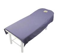 Copri Lettino Da Massaggio Copriletto for salone di bellezza in poliestere tinta unita, comodo copriletto for massaggio corpo SPA, lenzuola con foro for il respiro rotondo(Purple,120x190cm Have hole)