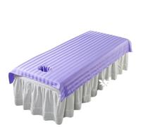 Copri Lettino Da Massaggio Lenzuola for letti di bellezza for saloni Uso specializzato Copriletto for massaggi spa antirughe con/senza fori(Stripe violet,100x190 with hole)