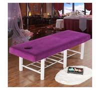 Copri Lettino Da Massaggio Lenzuolo con angoli for lettino da massaggio for salone di bellezza in velluto addensato, lenzuolo for massaggio delicato sulla pelle, copriletto SPA con foro(PURPLE,190x80)