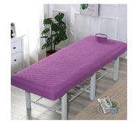 Copri Lettino Da Massaggio Lenzuolo con angoli trapuntato for salone di bellezza addensato, lenzuolo con angoli, copriletto for massaggi SPA, delicato sulla pelle, con foro for il respiro(PURPLE,185x7