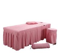 Copri Lettino Da Massaggio Lenzuolo da letto for salone di bellezza 5 pezzi Breve gonna for Copriletto con foro for massaggio del corpo(Pink,190cm x 70cm)